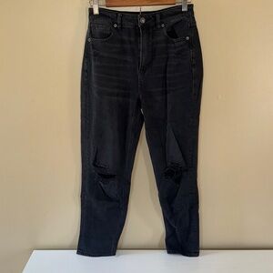 American Eagle Outfitters Black Ripped Boyfriend Jeans